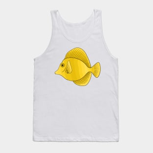 Yellow tang fish cartoon illustration Tank Top